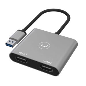 USB A TO DUAL HDMI PORT ADAPTER<br>HB1102GY</br>