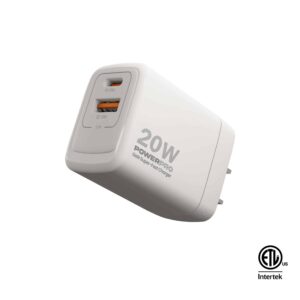 POWERPRO DUAL PORT GAN WALL CHARGER [ETL] | PD20W  <BR>PW5063WT</BR>