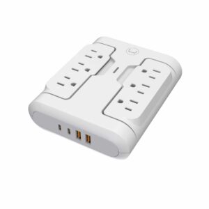 6-in-1 POWERPOD SWIVEL WALL TAP W/ USB PORTS<br>PW5086WT</br>